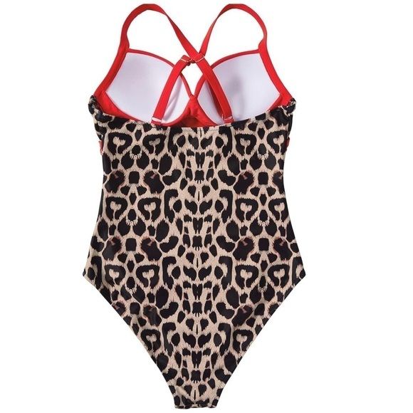 NWOT Suuksess Bradb Leopard and Black Cut Out One Piece Bathing Suit Size M - Picture 3 of 8